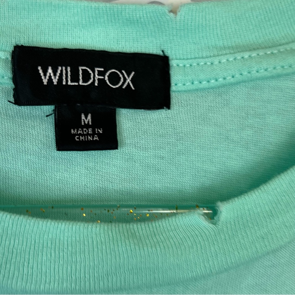 NWT Wildfox Happy Hour Keke Distressed Tee in Yucca - Picture 7 of 8